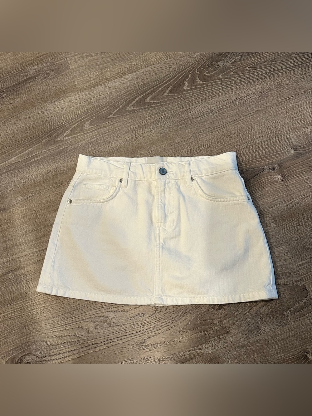 Reformation white denim mini skirt size 24